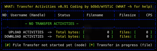 esc's WHAT file transfer status for daydream/linux!